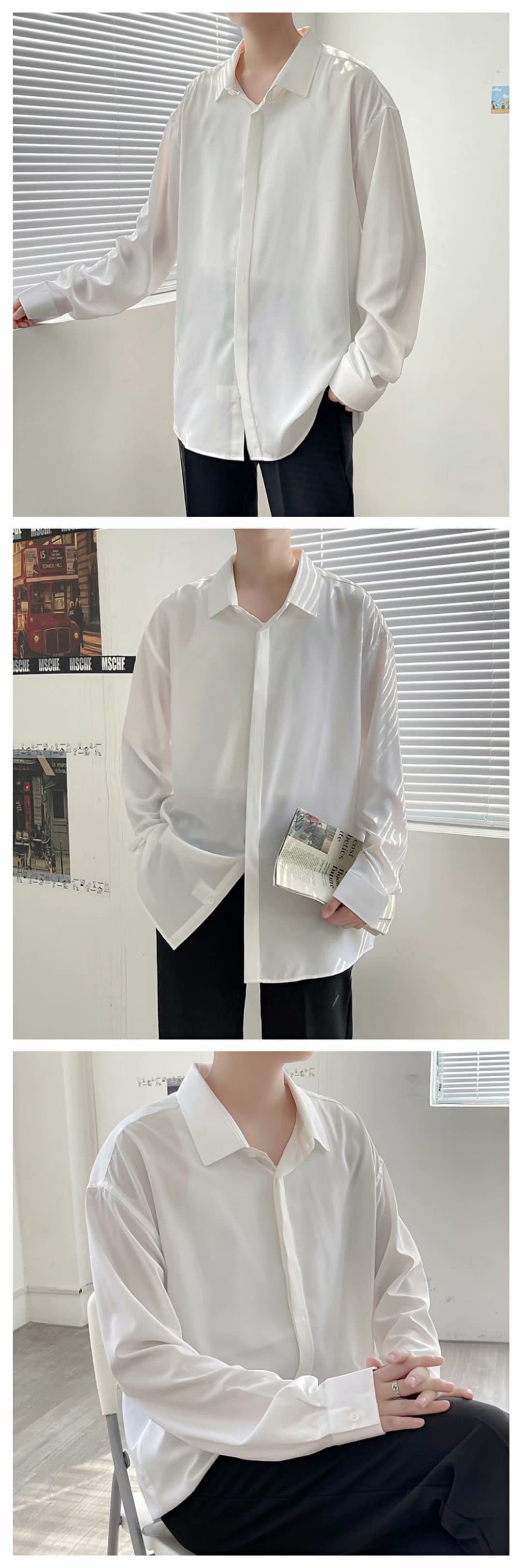 黒シャツ ゆったりシルエット 上質シャツ