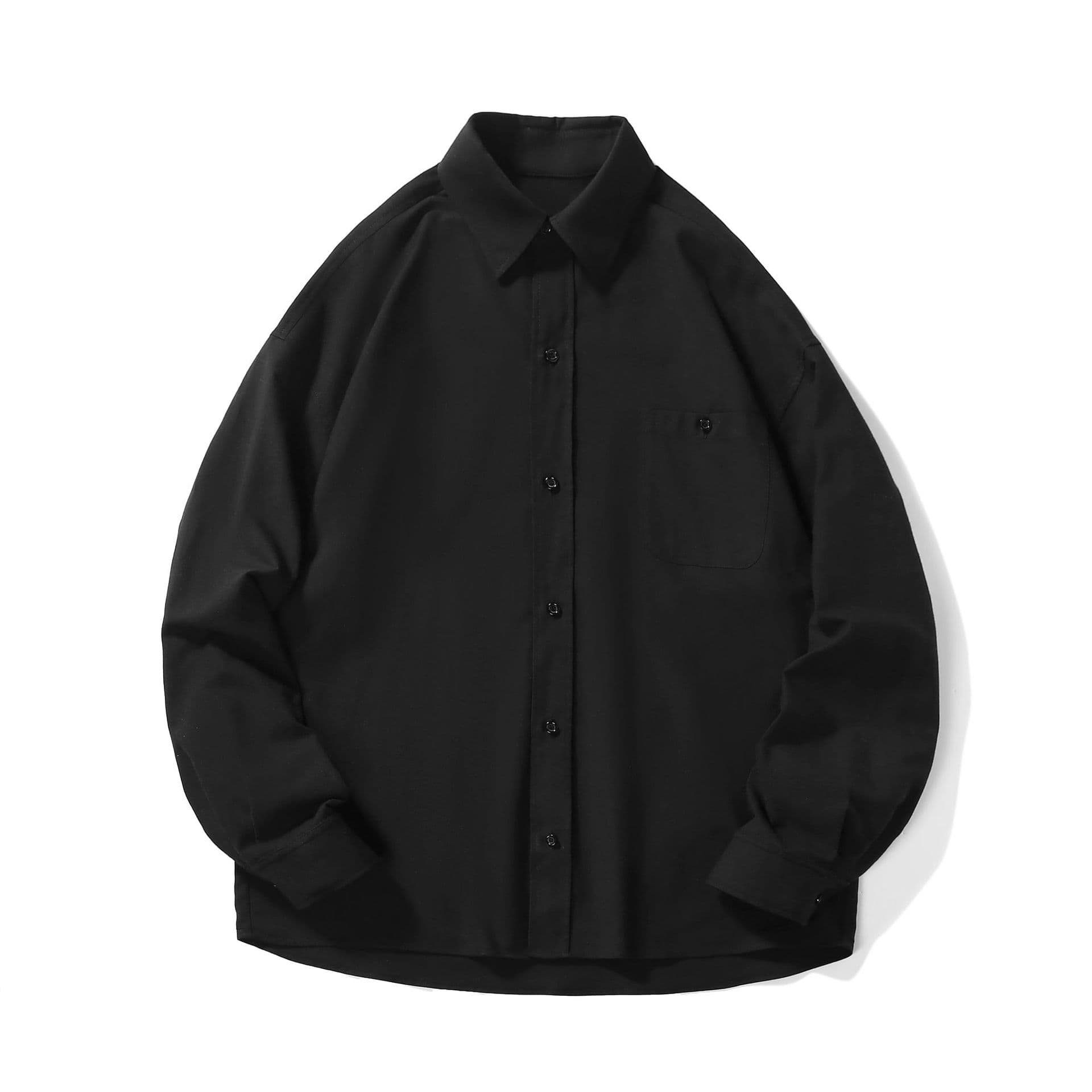 黒シャツ オーバーサイズ ベーシックシャツ