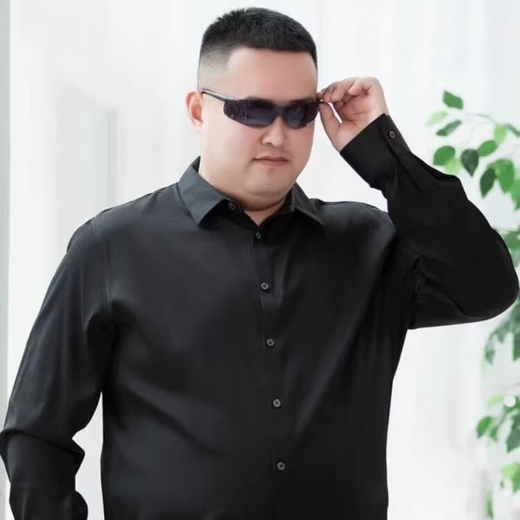 黒シャツ プレミアムビジネスドレスシャツ