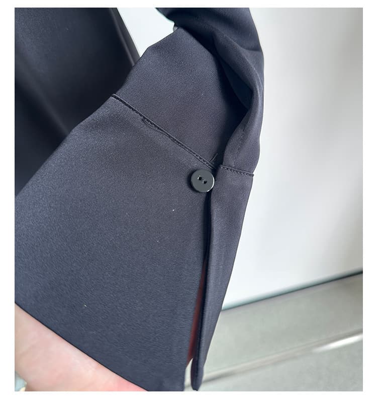 黒シャツ かっちり上品ベーシックデザインシャツ