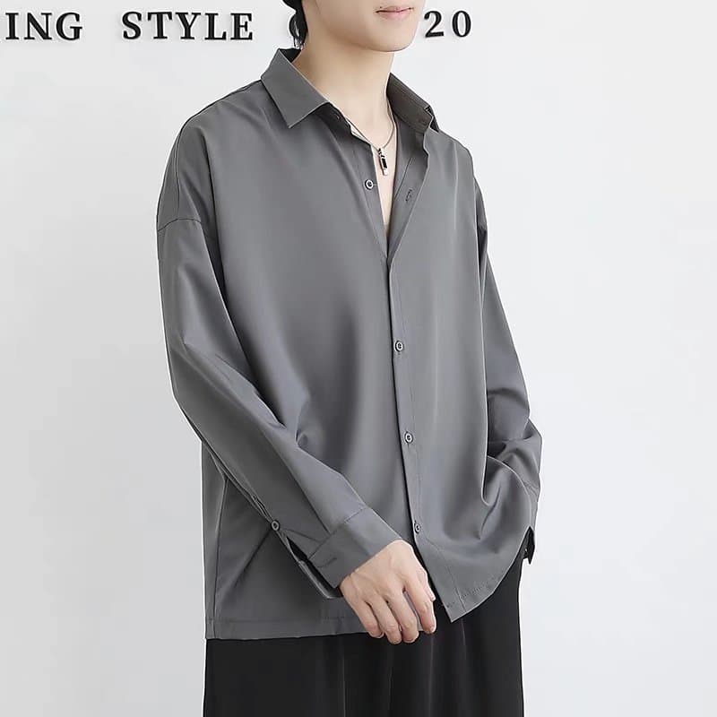 黒シャツ ゆったりシルエット 上質シャツ