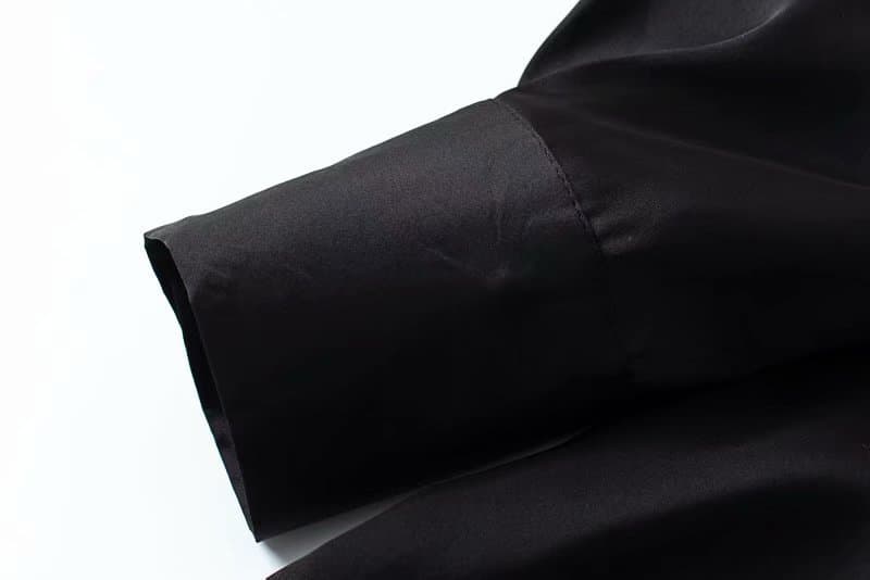 黒シャツ シンプル上質ロングシャツ
