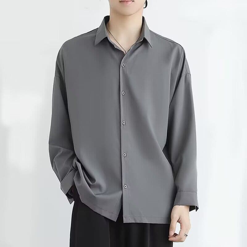 黒シャツ ゆったりシルエット 上質シャツ