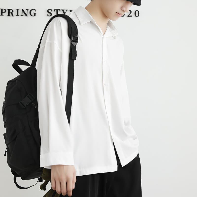 黒シャツ ゆったりシルエット 上質シャツ