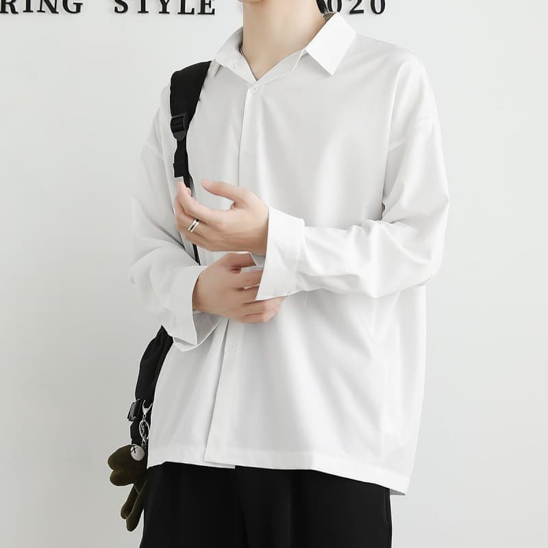 黒シャツ ゆったりシルエット 上質シャツ